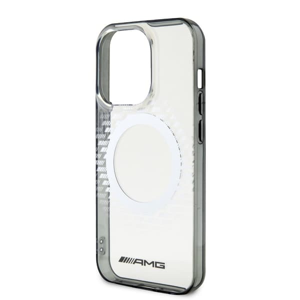 Mercedes Benz iPhone 15 Pro Cover Rhombus Pattern MagSafe AMG Transparent