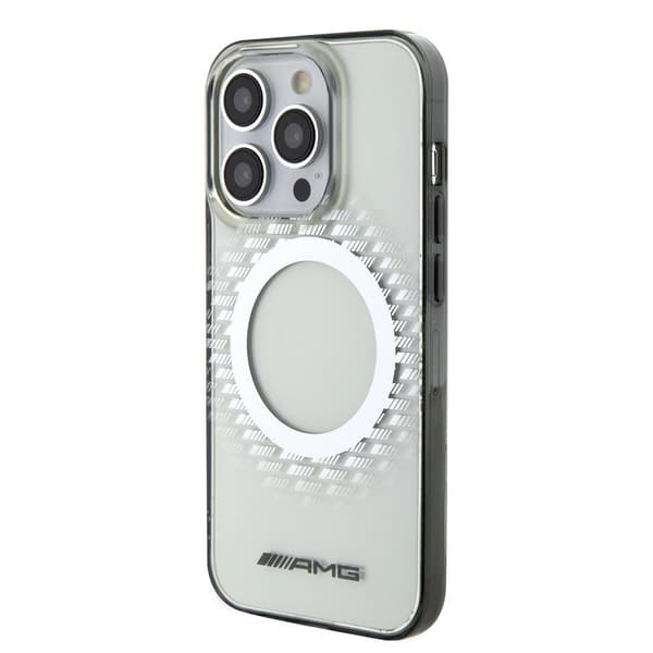 Mercedes Benz iPhone 15 Pro Cover Rhombus Pattern MagSafe AMG Transparent