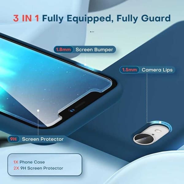 Kuminen tyylikäs suojakuori 3in1 iPhone XR - sininen