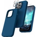 Miniatyrbillede 1 af 11: Gummibelagt stilfuldt cover 3in1 iPhone 15 Pro Max - Blå