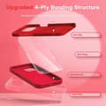 Miniatyrbillede 3 af 11: Gummibelagt stilfuldt cover 3in1 iPhone 15 Pro Max - Rød