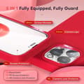 Miniatyrbillede 2 af 11: Gummibelagt stilfuldt cover 3in1 iPhone 15 Pro Max - Rød