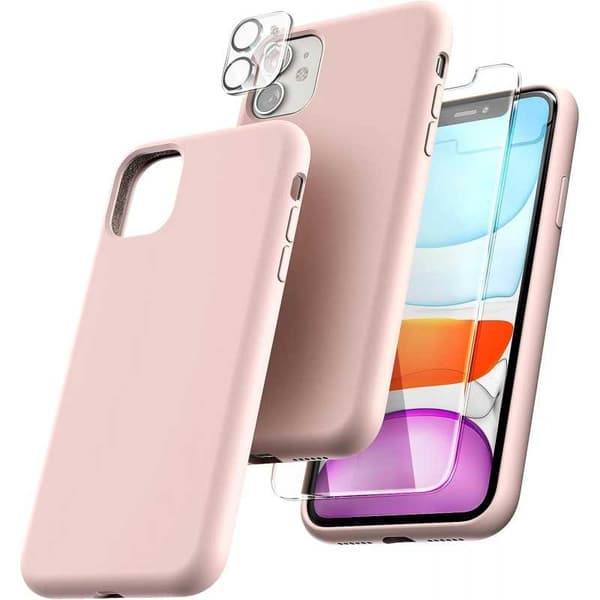 3in1 Gummibelagt Stilrent Skal iPhone 14 - Rosa