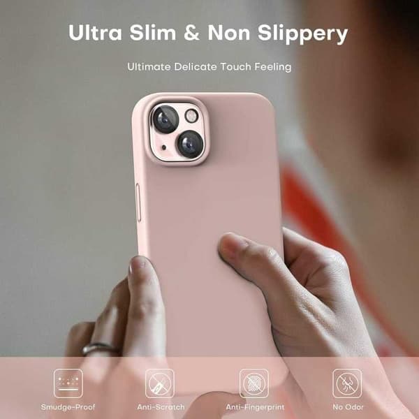 Gummibelagt stilfuldt cover 3in1 iPhone 13 Mini - Pink