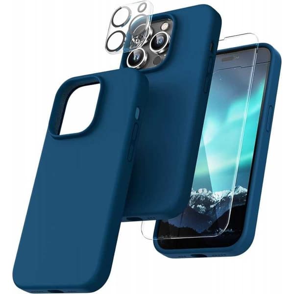 Gummibelagt stilfuldt cover 3in1 iPhone 12 / 12 Pro - Blå