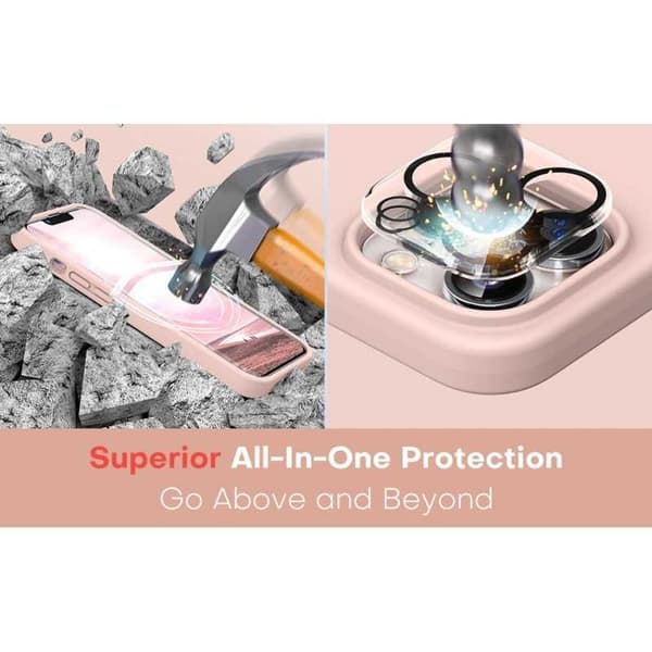 Gummibelagt stilfuldt cover 3in1 iPhone 12 / 12 Pro - Pink