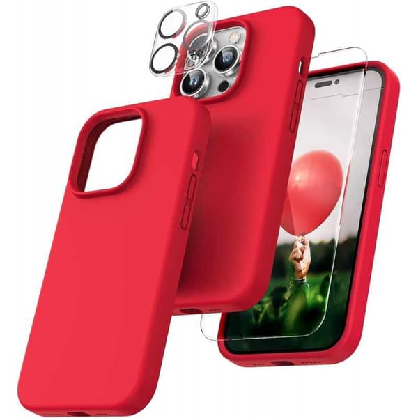 Gummibelagt stilfuldt cover 3in1 iPhone 12 - Rød