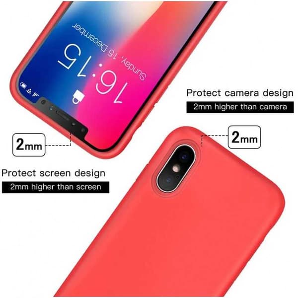Gummibelagt stilfuldt cover 3in1 iPhone XS Max - Rød