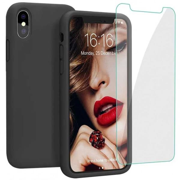 Gummibelagt stilfuldt cover 3in1 iPhone 7/8/SE2/SE3 - Sort