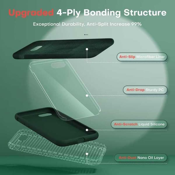 Gummibelagt stilfuldt cover 3in1 iPhone 7 Plus / 8 Plus - Grøn