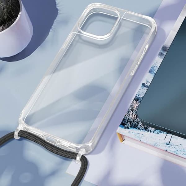 Coque - AVIZAR - iPhone 11 Pro - Transparent - Justerbart snöre 90 cm - Hård polykarbonat