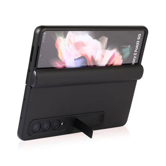 Samsung Galaxy Z Fold 3 Fodral i Äkta Läder – Svart