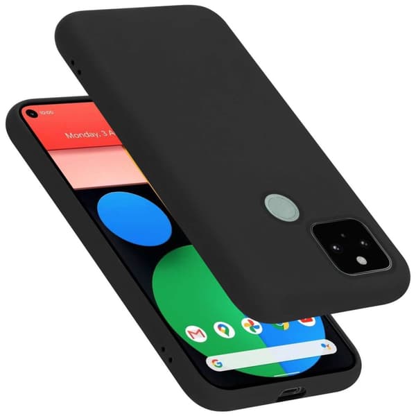 Deksel til Google PIXEL 5 Silikondeksel TPU Case Cover Liquid Svart