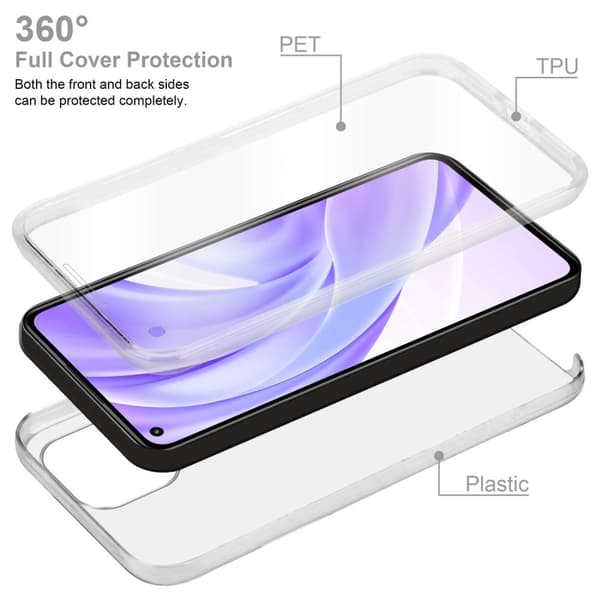 Xiaomi Mi 11 LITE (4G / 5G) / 11 LITE NE Fodral Skal 360° Helkroppsskydd Skal på fram och baksidan, skydd runt om med mobilskydd för displayen