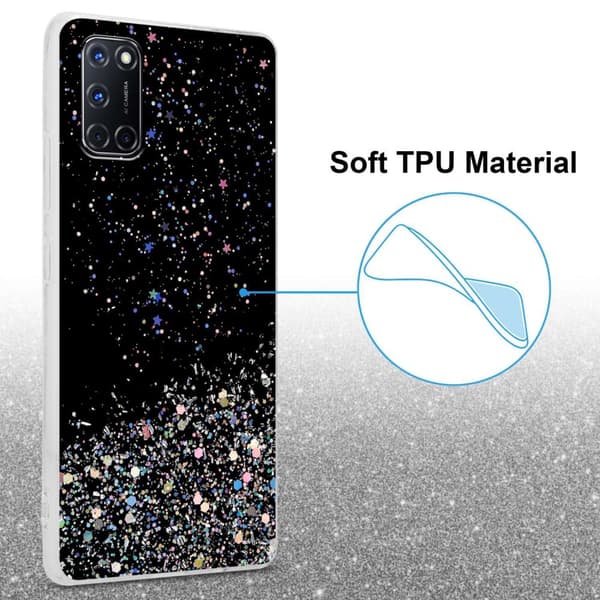 Oppo A72 Skal Fodral Case Cover av flexibelt TPU-silikon med glittrande glitter