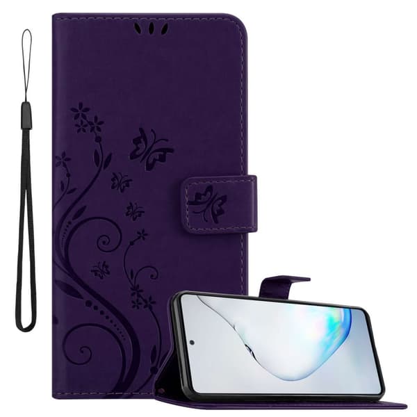 Samsung Galaxy A81 / NOTE 10 LITE / M60s Pungetui Cover Blomster () Lilla
