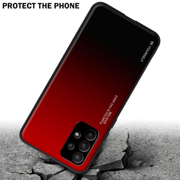 Deksel til Samsung Galaxy A23 4G / 5G Silikondeksel av TPU-silikon og bakside av herdet glass