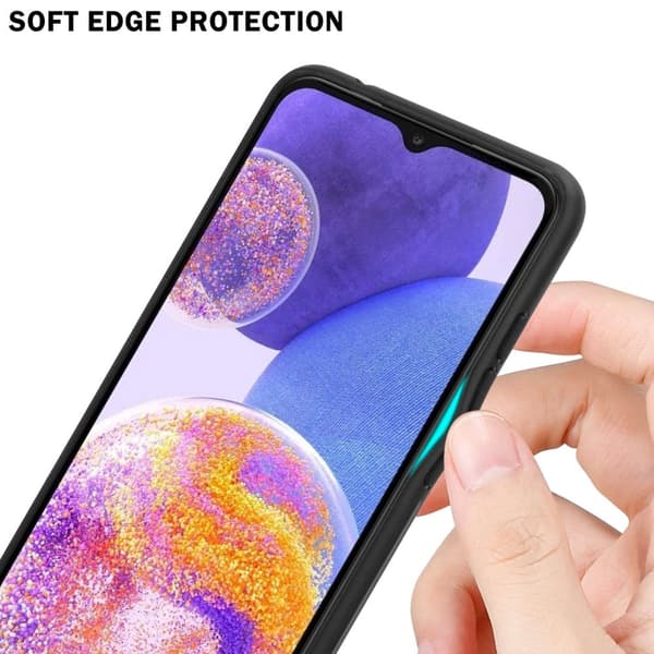 Deksel til Samsung Galaxy A23 4G / 5G Silikondeksel av TPU-silikon og bakside av herdet glass