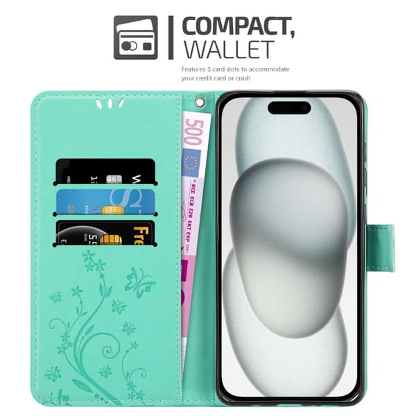 iPhone 15 Pungetui Cover Blomster ()