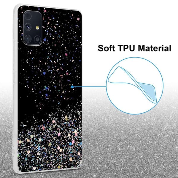 Samsung Galaxy M31s Skal Fodral Case Cover av flexibelt TPU-silikon med glittrande glitter