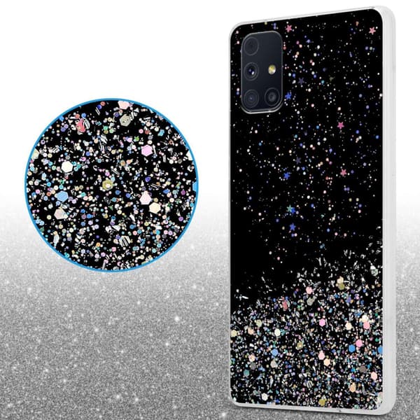 Samsung Galaxy M31s Skal Fodral Case Cover av flexibelt TPU-silikon med glittrande glitter