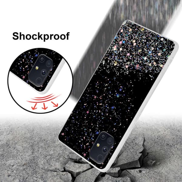 Samsung Galaxy M31s Skal Fodral Case Cover av flexibelt TPU-silikon med glittrande glitter