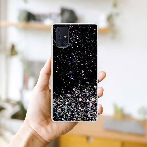 Samsung Galaxy M31s Skal Fodral Case Cover av flexibelt TPU-silikon med glittrande glitter