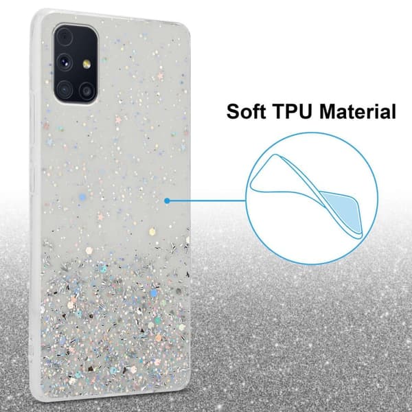 Deksel til Samsung Galaxy M31s med glitrende glitter