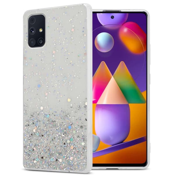 Deksel til Samsung Galaxy M31s med glitrende glitter