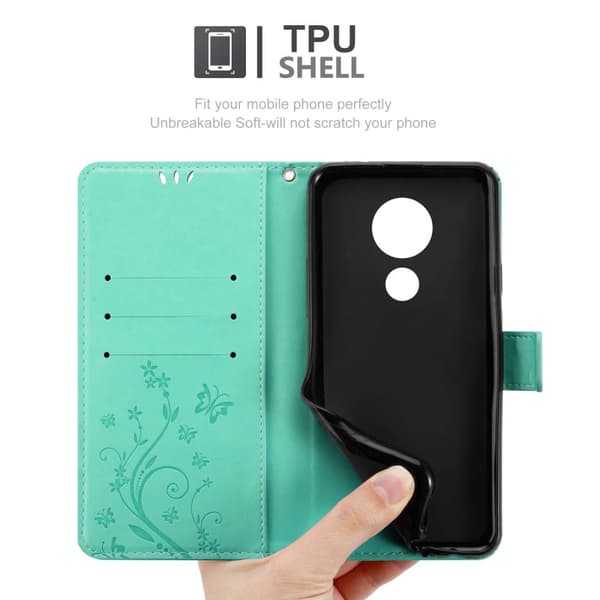 Motorola MOTO G7 POWER Pungetui Cover Blomster ()