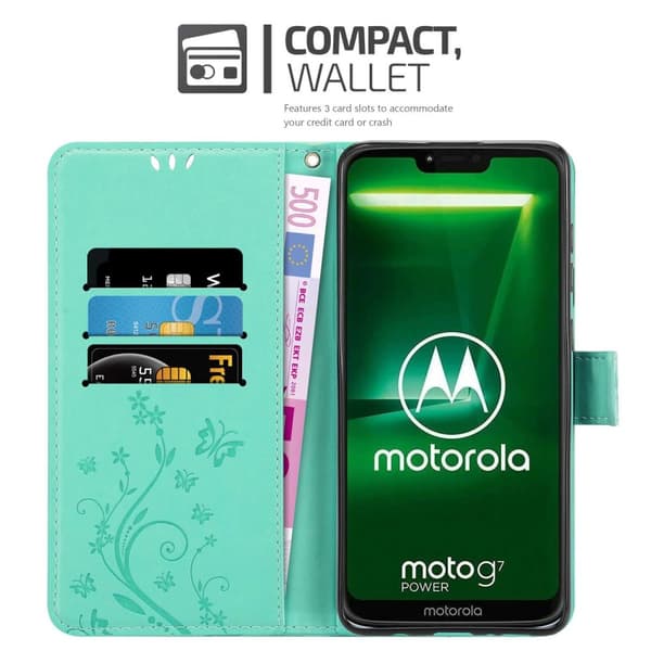 Motorola MOTO G7 POWER Pungetui Cover Blomster ()