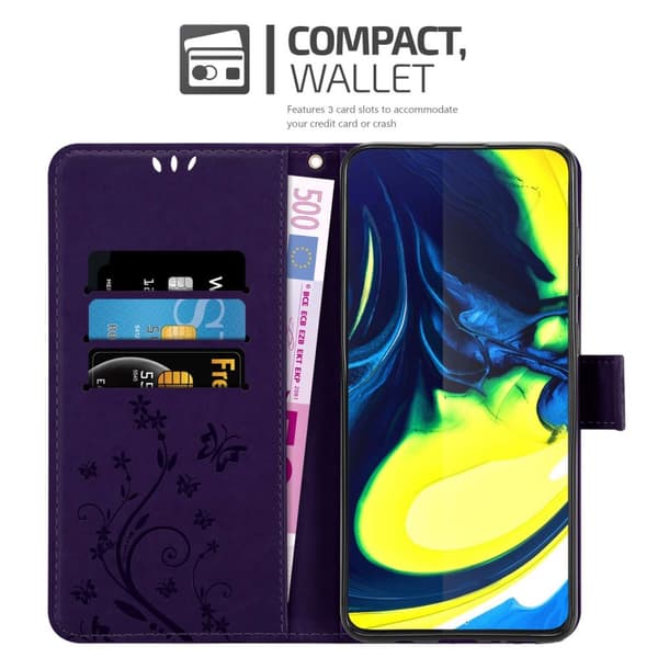 Samsung Galaxy A80 / A90 4G Pungetui Cover Blomster ()