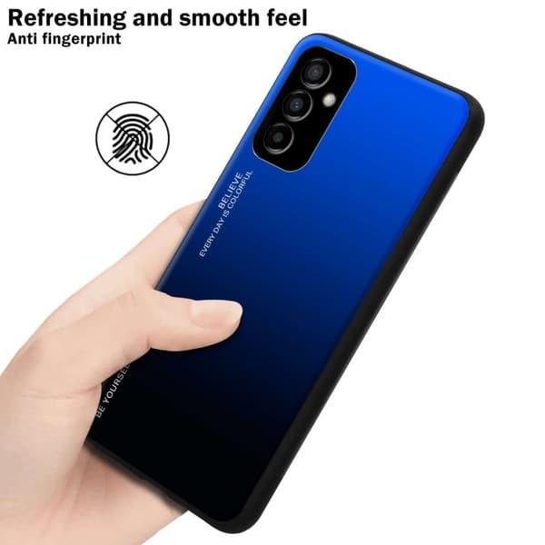 Samsung Galaxy M23 5G Skal Fodral i två färger av TPU-silikon och baksida av härdat glas Case Cover Mobilskydd