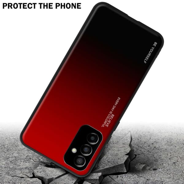 Samsung Galaxy M23 5G Skal Fodral i två färger av TPU-silikon och baksida av härdat glas Case Cover Mobilskydd