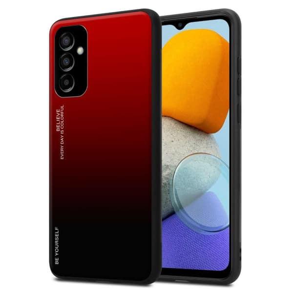 Samsung Galaxy M23 5G Skal Fodral i två färger av TPU-silikon och baksida av härdat glas Case Cover Mobilskydd