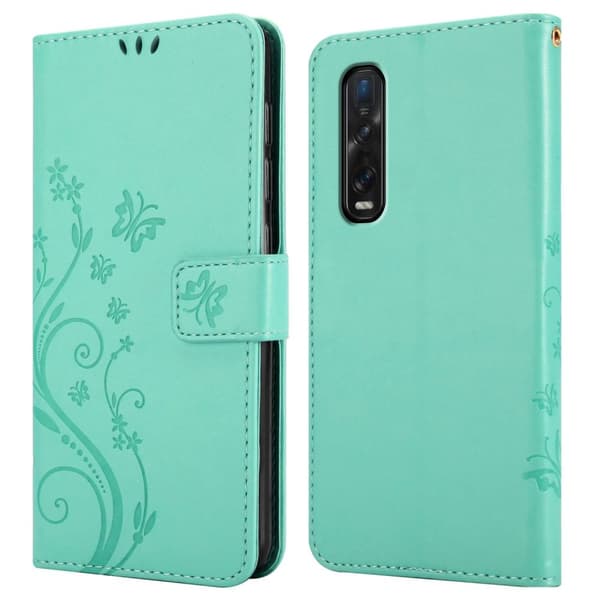 Oppo FIND X2 Pungetui Cover Blomster ()
