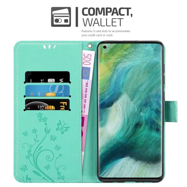 Oppo FIND X2 Pungetui Cover Blomster ()