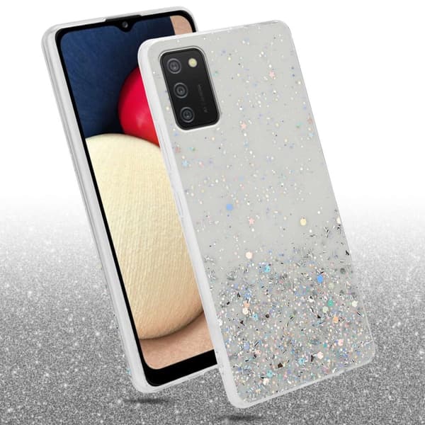Samsung Galaxy A02s Skal Fodral Case Cover av flexibelt TPU-silikon med glittrande glitter