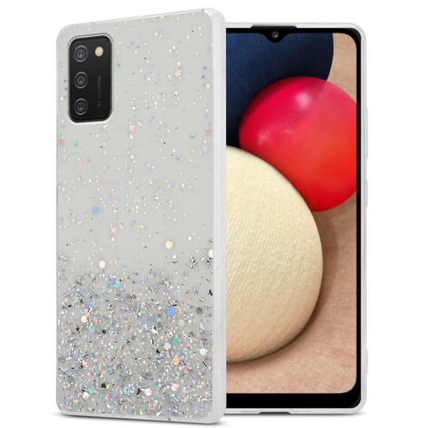 Samsung Galaxy A02s Skal Fodral Case Cover av flexibelt TPU-silikon med glittrande glitter