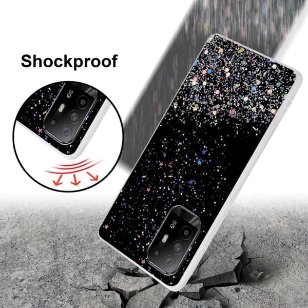 Oppo A94 5G Skal Fodral Case Cover av flexibelt TPU-silikon med glittrande glitter