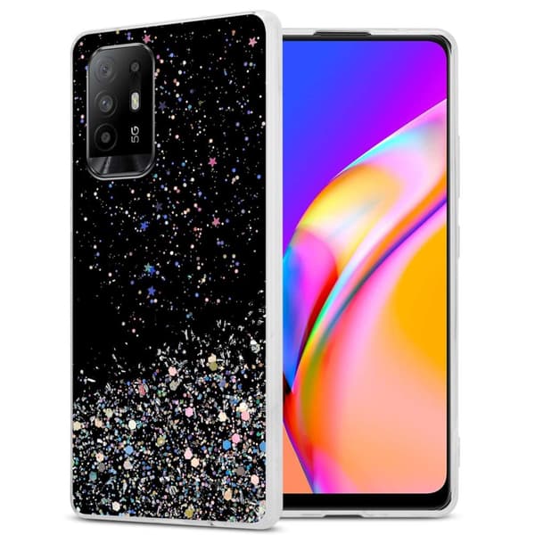 Oppo A94 5G Skal Fodral Case Cover av flexibelt TPU-silikon med glittrande glitter