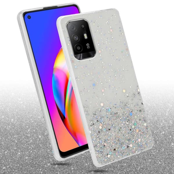 Oppo A94 5G Skal Fodral Case Cover av flexibelt TPU-silikon med glittrande glitter