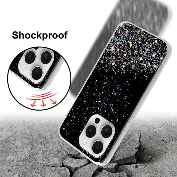 Deksel til iPhone 15 PRO med glitrende glitter
