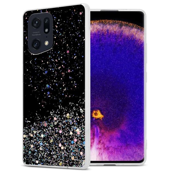 Deksel til Oppo FIND X5 PRO med glitrende glitter Svart