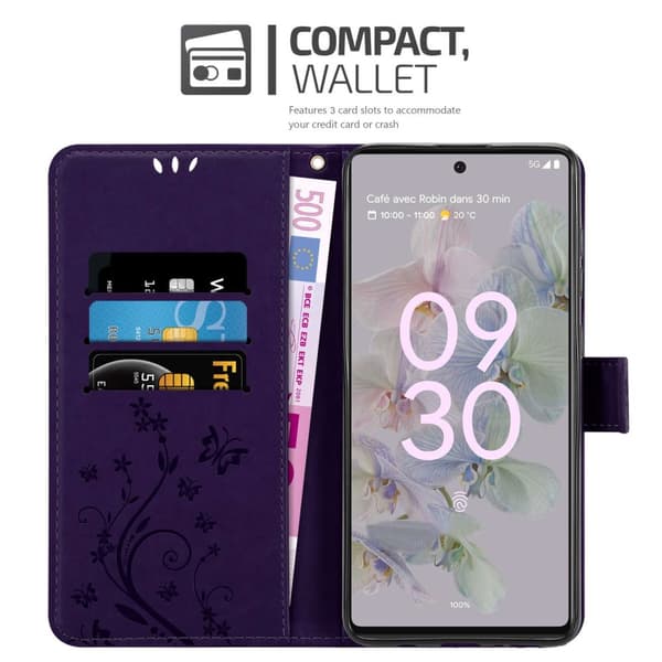 Google PIXEL 6A Pungetui Cover Blomster ()