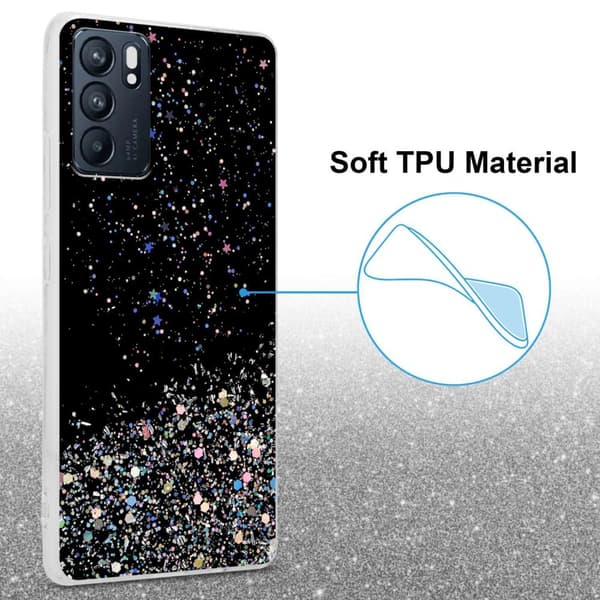 Oppo Reno6 5G Skal Fodral Case Cover av flexibelt TPU-silikon med glittrande glitter
