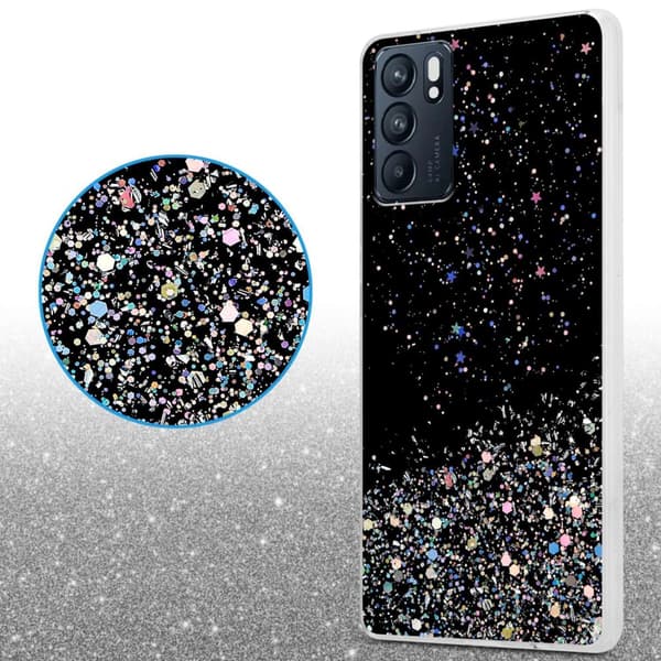 Oppo Reno6 5G Skal Fodral Case Cover av flexibelt TPU-silikon med glittrande glitter