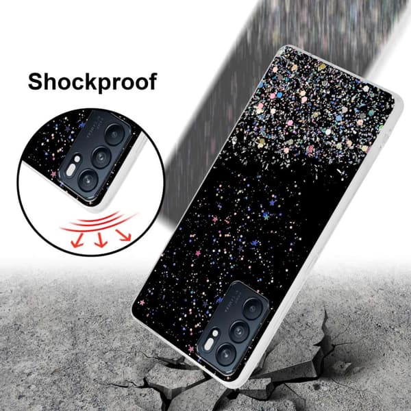 Oppo Reno6 5G Skal Fodral Case Cover av flexibelt TPU-silikon med glittrande glitter