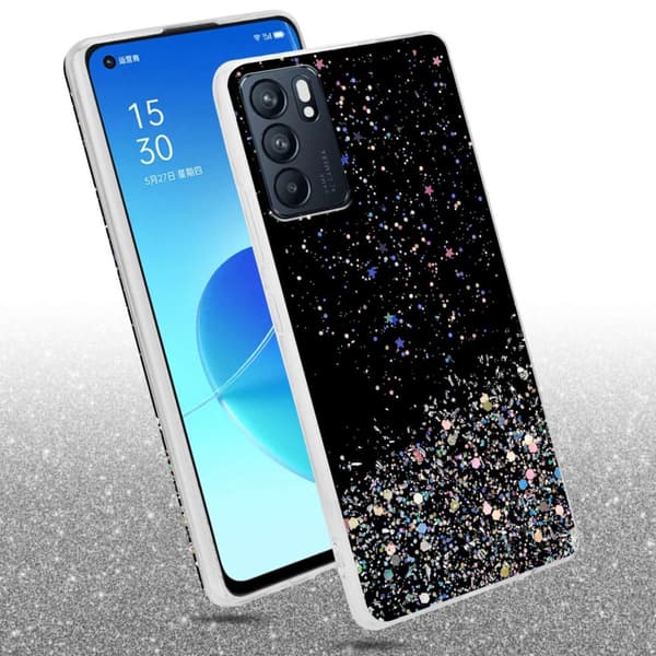 Oppo Reno6 5G Skal Fodral Case Cover av flexibelt TPU-silikon med glittrande glitter