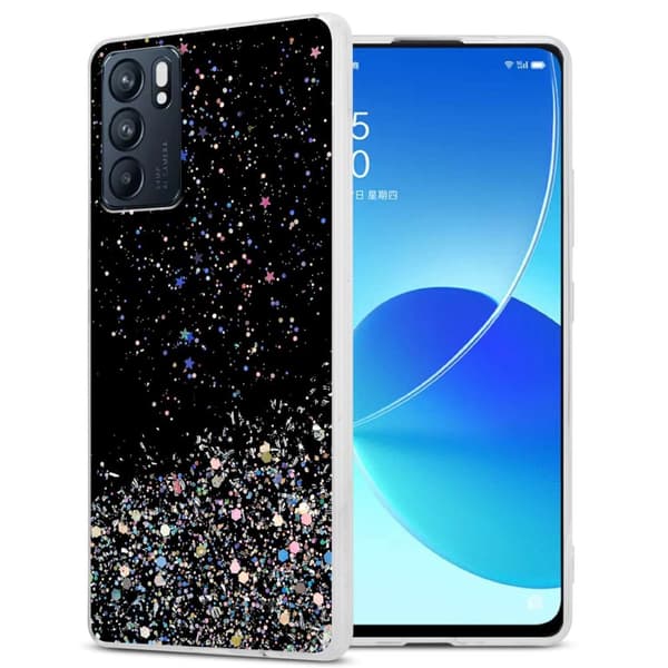 Oppo Reno6 5G Skal Fodral Case Cover av flexibelt TPU-silikon med glittrande glitter